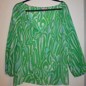 Lilly Pulitzer Green Swirl Blouse